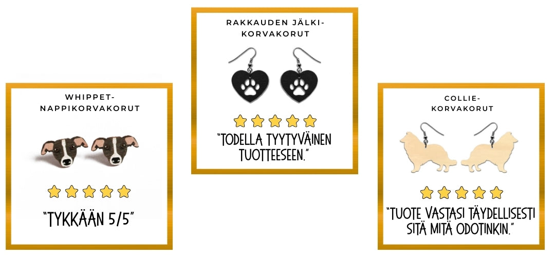 Tuotteidemme saamia ihania palautteita asiakkailtamme.