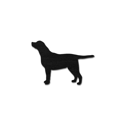 Labradorinnoutaja jääkaappimagneetti maalattu musta kotimainen koivuvaneri
